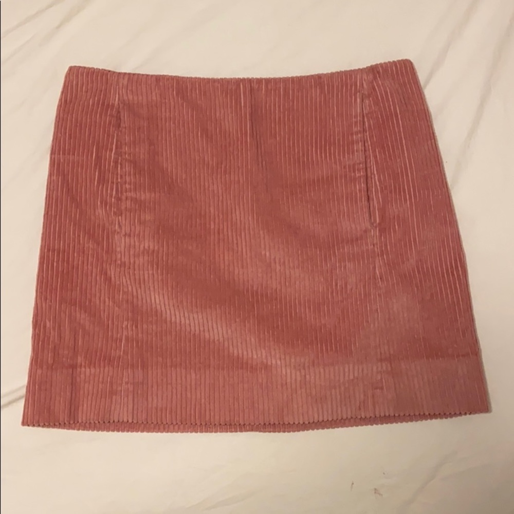Pink cord skirt